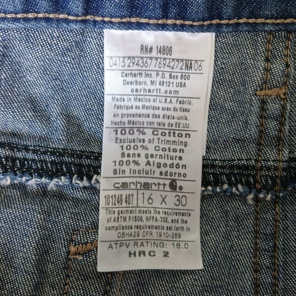 Carhartt FR NFPA 2112  Flame Resistant 101249 Women's Jeans Size 16x30 - Picture 10 of 13